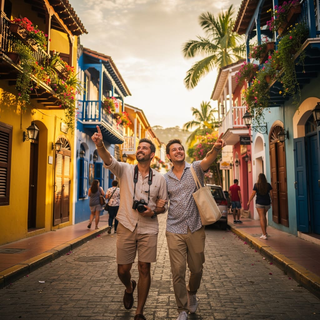A view of the colorful streets of Guatapé, Colombia.