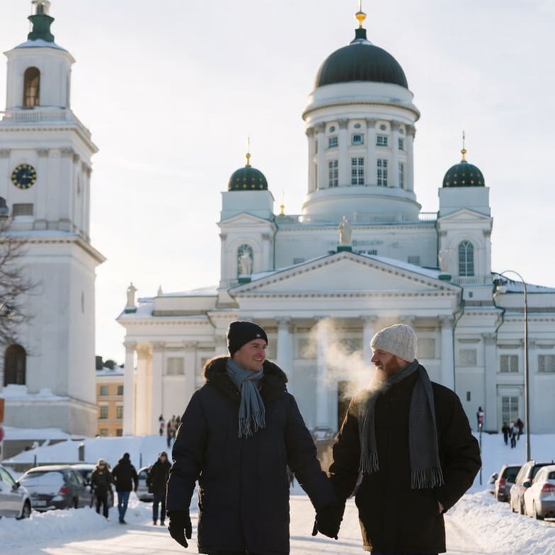 Helsinki Cathedral, a landmark for gay sugar dating in Finland.