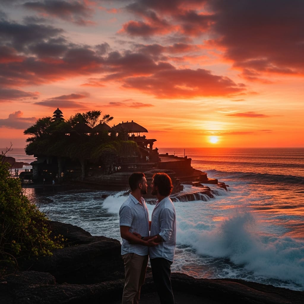 A temple in Bali, a popular spot for gay sugar dating in Indonesia.